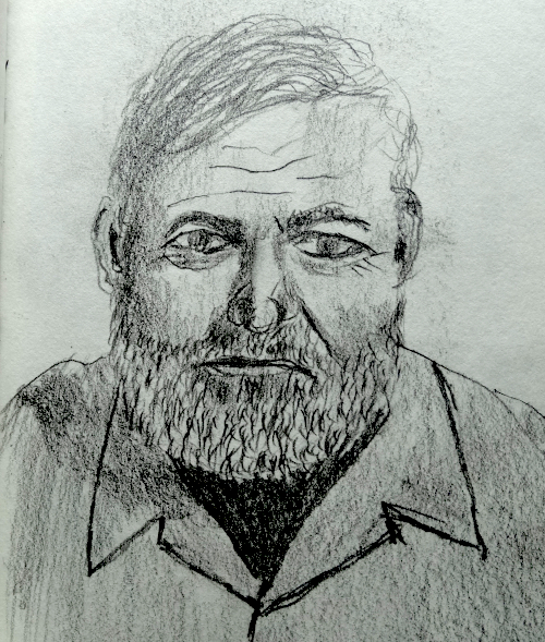 Ernest Hemingway Zeichen Challenge Skizze 048